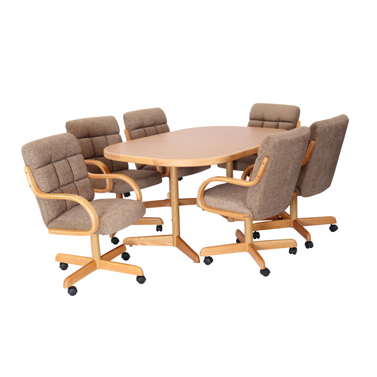 Caster chairs best sale and table set